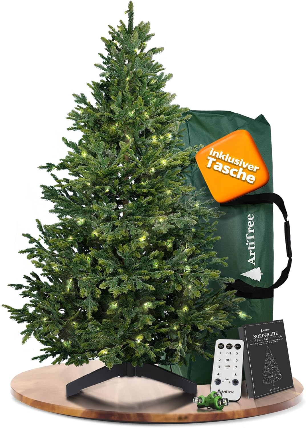 Weihnachtsbaum künstlich [100% Spritzguss] - Naturgetreuer Tannenbaum mit Stabiler Spitze | Premium
