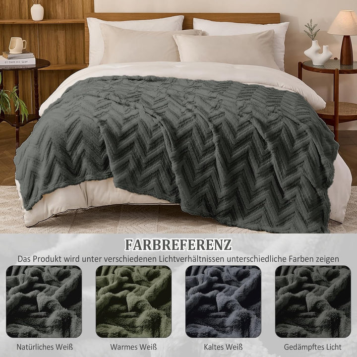 WONGS BEDDING Kuscheldecke Flauschig Decke 150x200 cm XL als Sofadecke Couchdecke Warme Decken, Sofa