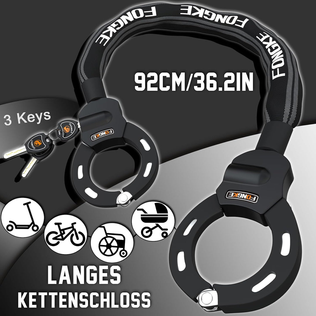 Schloss für E Scooter, Handschellenschloss, Sicherheitsschloss für E Scooter Segway Ninebot, Xiaomi,
