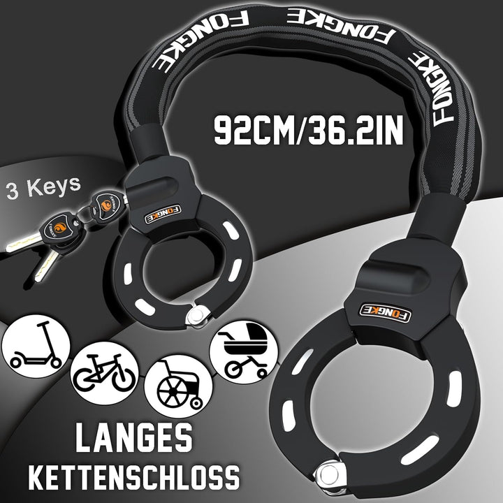 Schloss für E Scooter, Handschellenschloss, Sicherheitsschloss für E Scooter Segway Ninebot, Xiaomi,