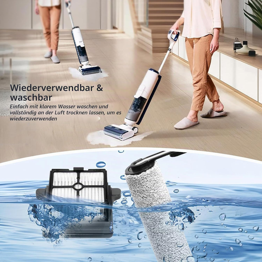 Bürstenrolle + Filter Zubehör Set für Tineco iFloor 5 Breeze Complete Nass und Trockensauger Ersatzt