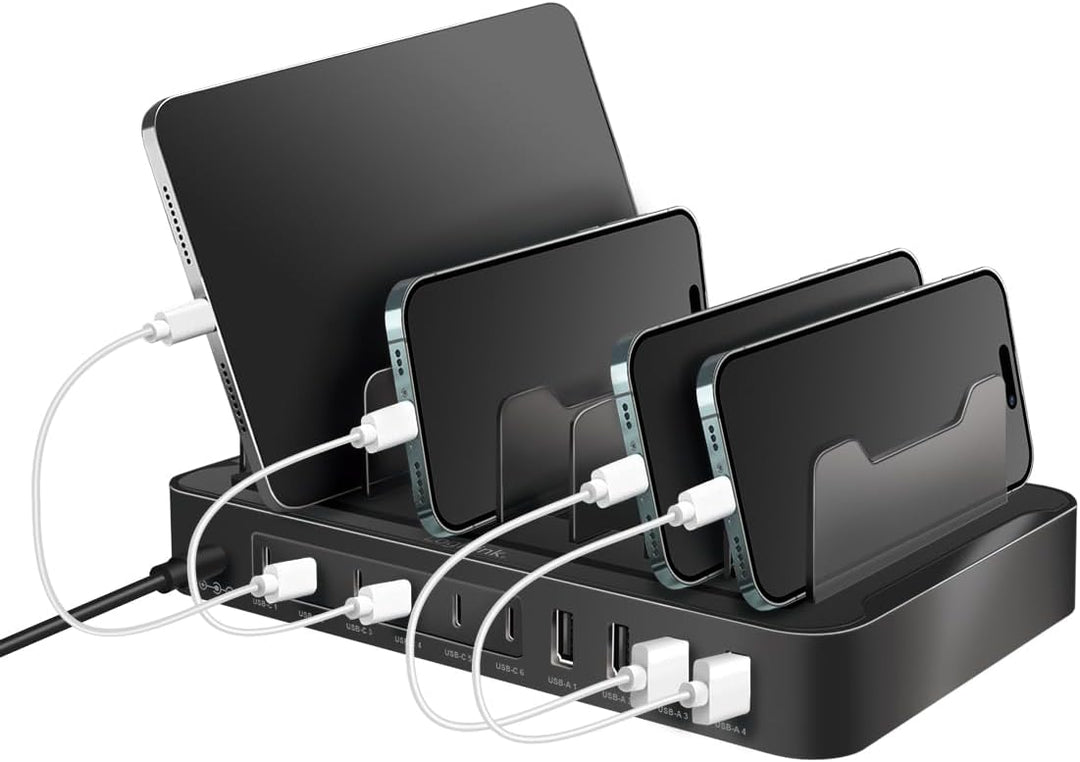 LogiLink PA0327 - USB-C Ladestation mit 4X USB-A &amp; 6X USB-C, PD 3.0 (PowerDelivery) &amp; QC 3.0 (QuickC