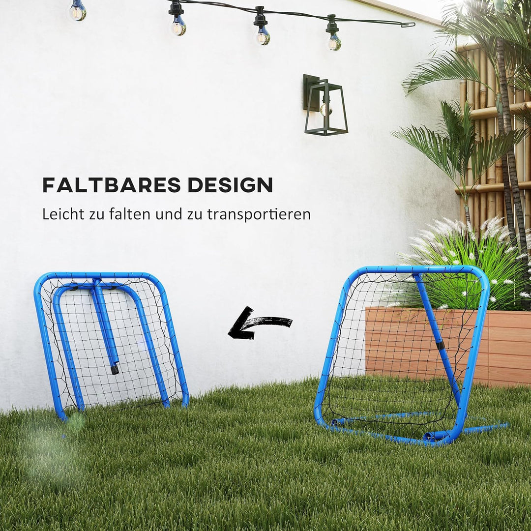 HOMCOM Rebounder für Fussball, klappbar Fussball Rebounder 63 x 63 cm Verstellbar Fussballtor Kicker