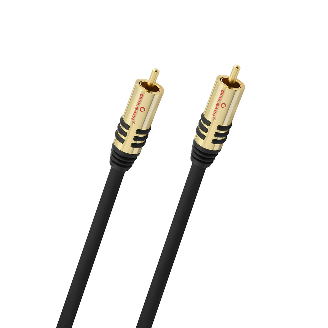 Oehlbach NF Sub, Cinch Subwoofer-Kabel - Audiokabel - rund - OFC - 10m - schwarz Schwarz