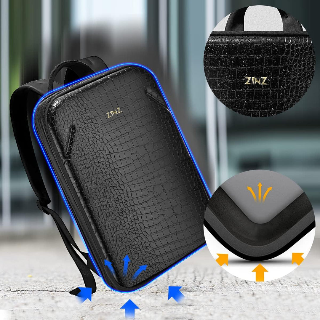 ZINZ Schlanker Laptop Rucksack 15,6 Zoll mit Variabler Kapazität, Diebstahlsicherer Business Tagesru