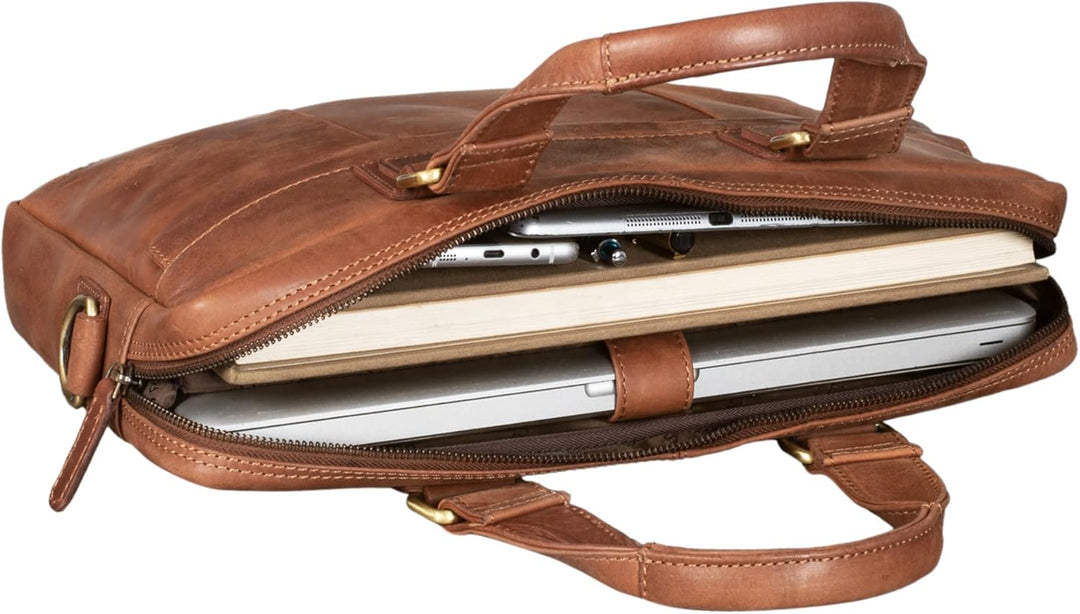 STILORD 'Andrew' Vintage Business Ledertasche Klassische Aktentasche für Herren und Damen 13,3 Zoll