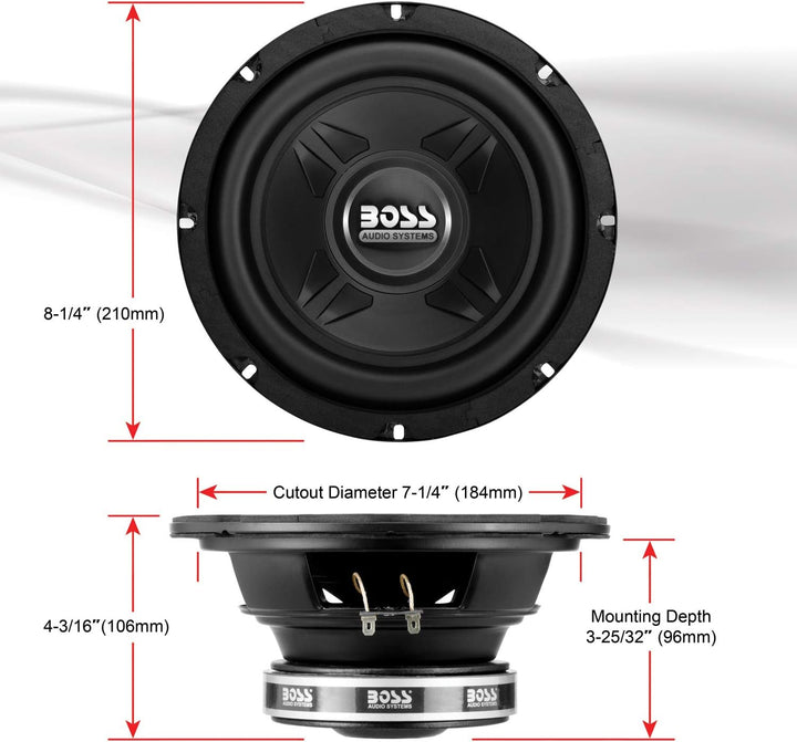 BOSS AUDIO CXX8 Chaos Exxtrem Subwoofer 600 Watt (8 Zoll) 8 Zoll SVC, 8 Zoll SVC