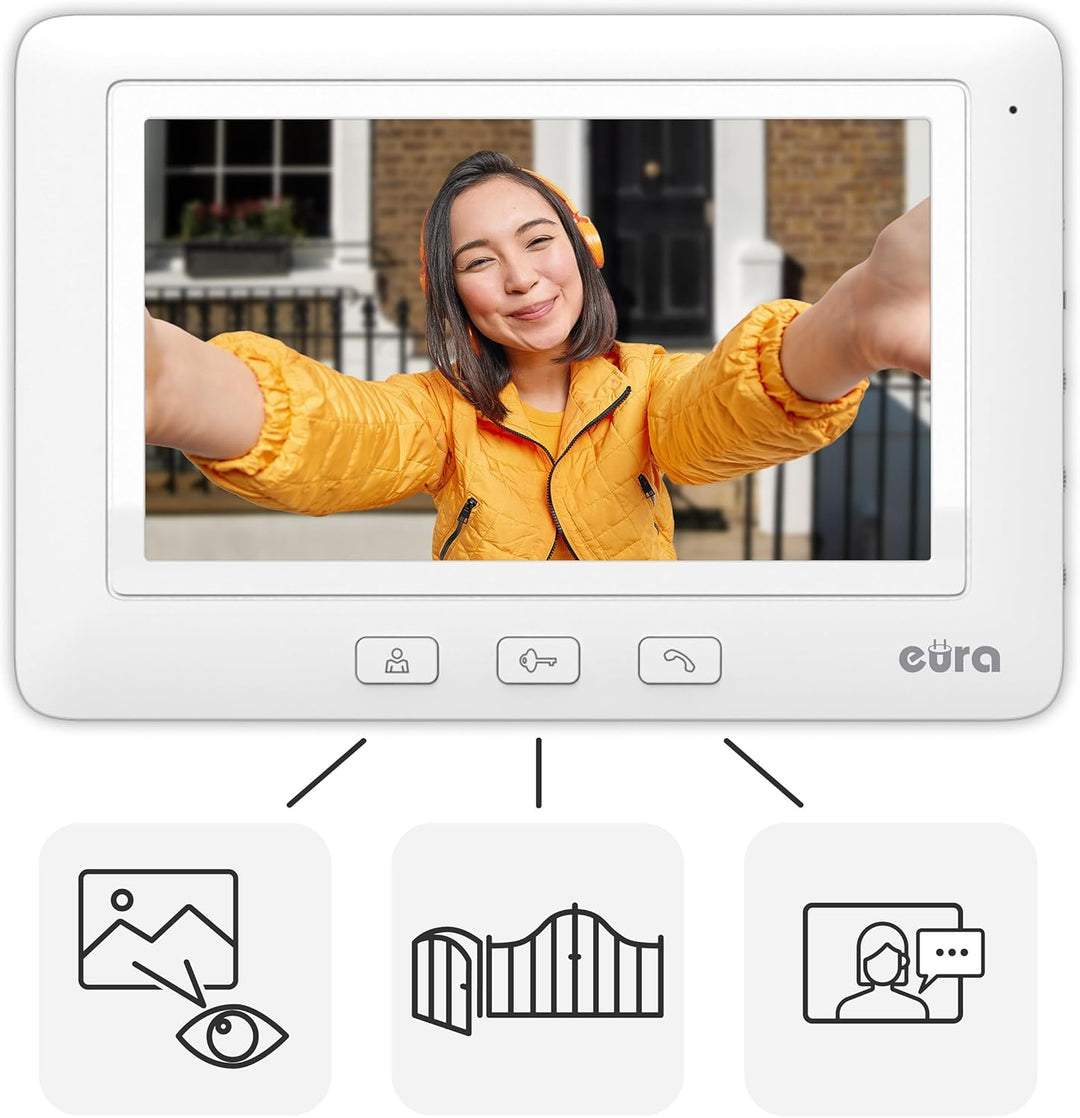Eura VDP-45A3-TY Alpha+ TUYA Video-Türsprechanlage Gegensprechanlage WiFi, 4 Draht, 7-Zoll-Farbmonit