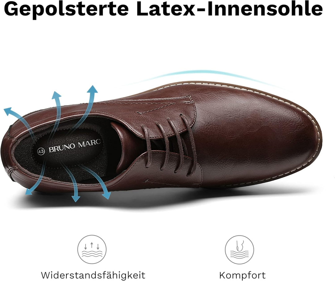 Bruno Marc Herren Anzugschuhe Klassischer Business Lederschuhe Schnürhalbschuhe Derby Oxfords Hochze