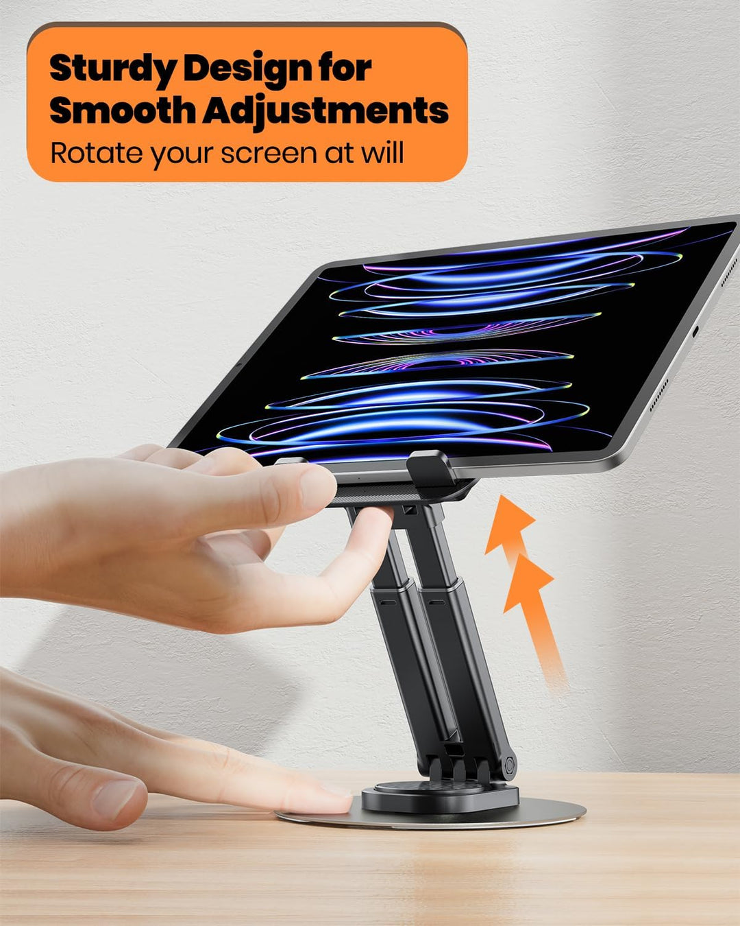 Drehbarer & Tragbarer Tablet Ständer-Klearlook Verstellbare Höhe/Winkel Faltbarer iPad Halterung Tis