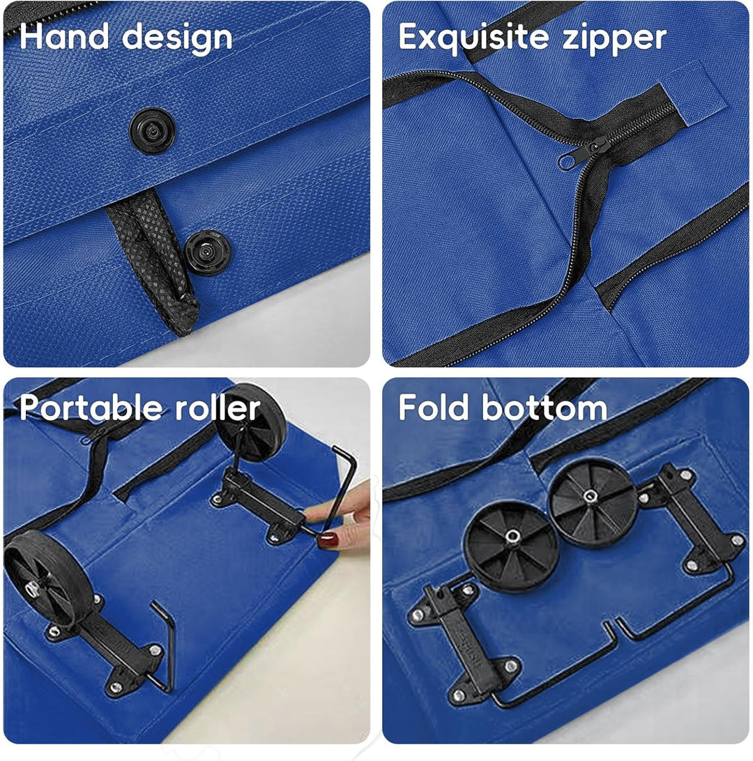 Einkaufstasche mit Rädern Faltbar, 2-in-1 Trolley-Tasche und Tragbare Tragetasche, Einkaufstasche Kl