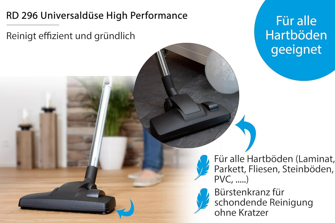 Wessel Werk RD 296 Staubsaugerdüse Universal Bodendüse für Hartboden und Teppich | ideal für Energie
