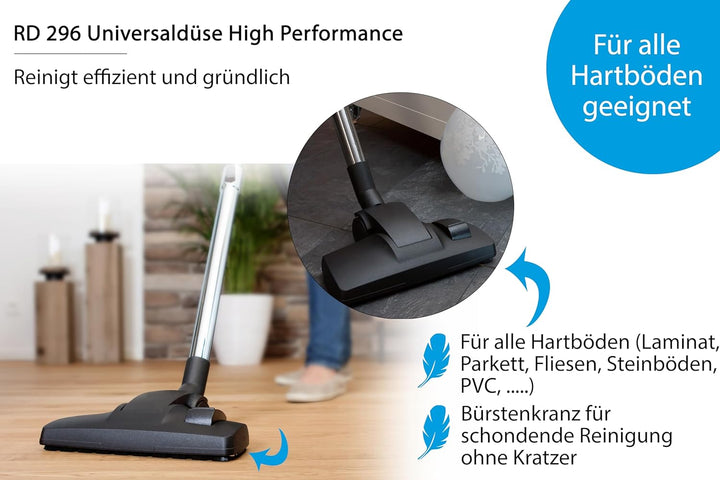 Wessel Werk RD 296 Staubsaugerdüse Universal Bodendüse für Hartboden und Teppich | ideal für Energie