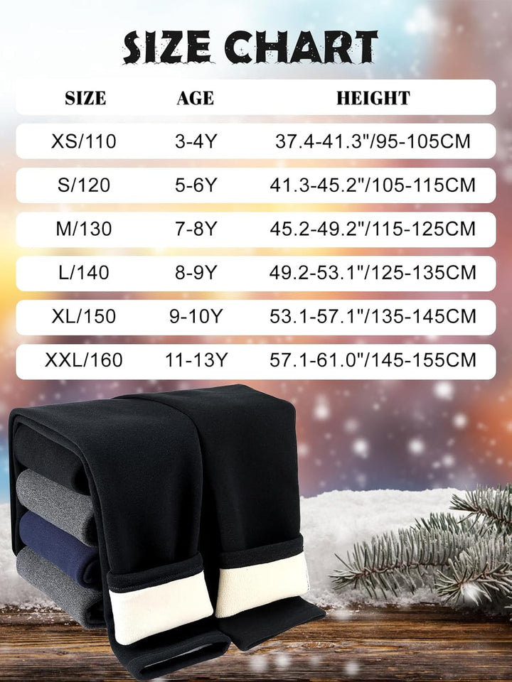 Soudittur Thermo Leggings Mädchen Dicke Gefütterte Thermo Leggings Winter Baumwolle Warm Thermohosen