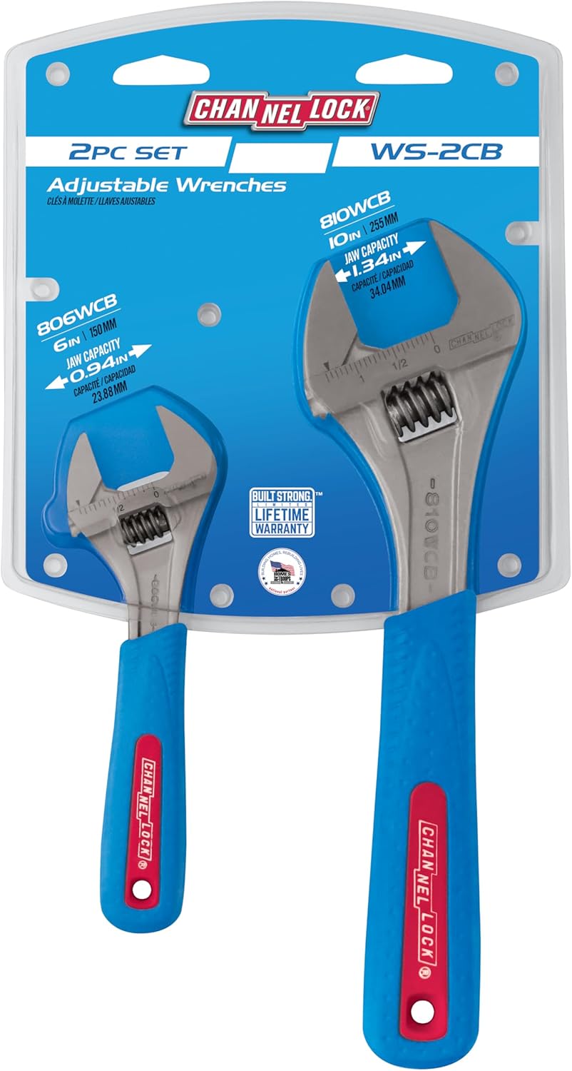 Channellock ws-2cb Schlüssel Set mit Code blau Griff, chrom, 2-teilig, Blau
