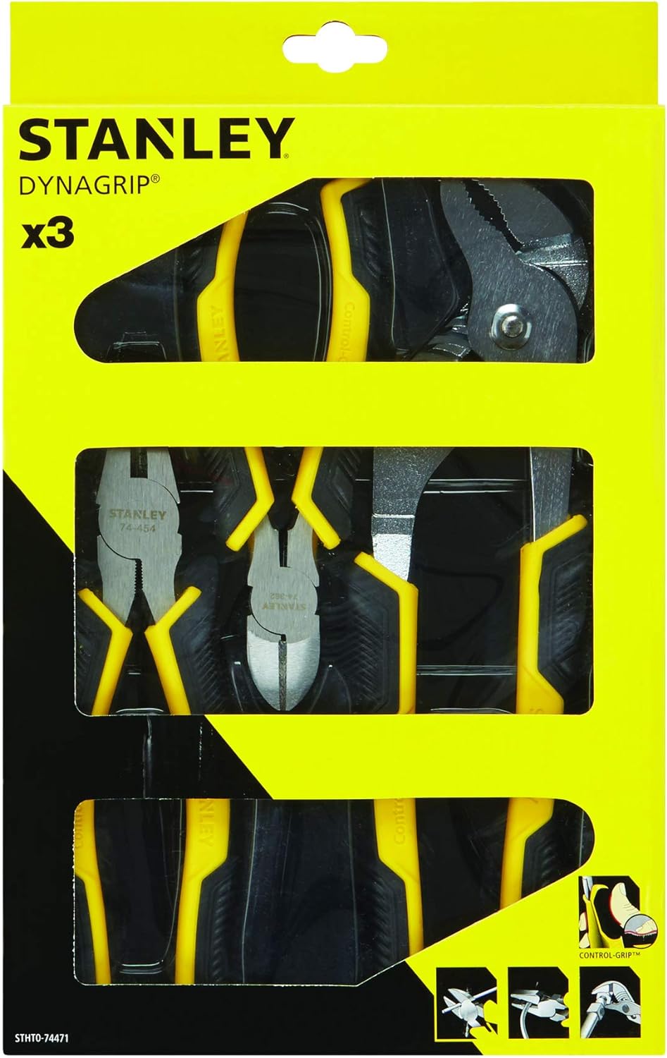 Stanley STHT0-74471 Zangen-Set "Control-Grip", 3-teilig Einheitsgrösse Multi, Einheitsgrösse Multi