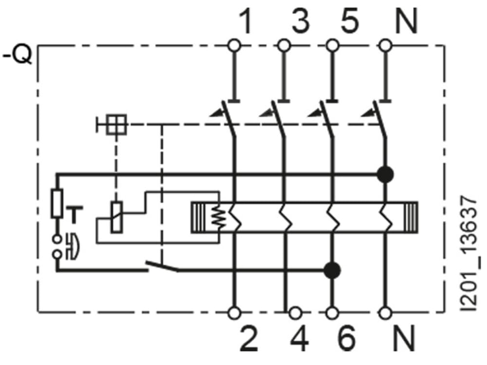 Siemens 5SV33466 FI-Schutzschalter 3P+N TypA 30mA 63A 400V Single, Single