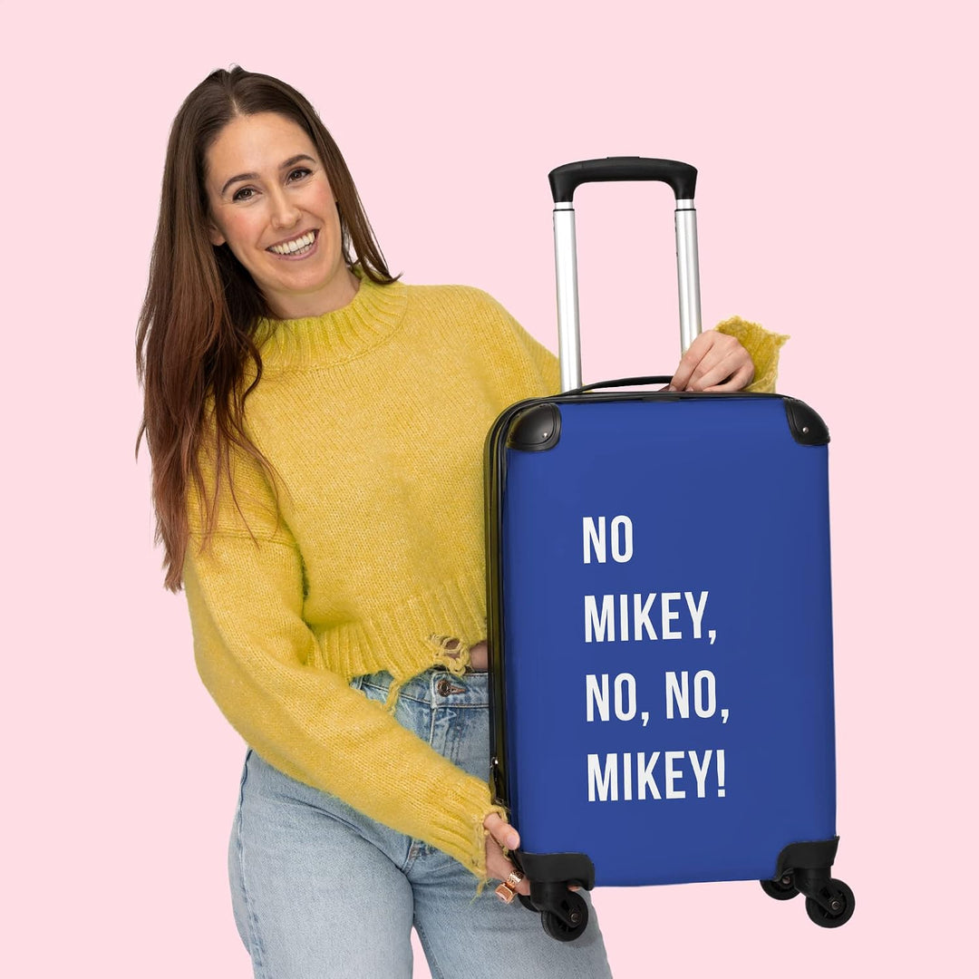 NoBoringSuitcases.com® Koffer Handgepäck Trolley Rollkoffer Kleine Reisekoffer mit 4 Rollen - Zitate