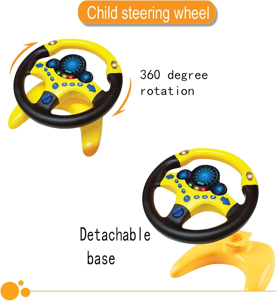 RedCrab Kinder Lenkrad Spielzeug, 360° Rotation Simulierter Tragbarer Controller mit Klang und Musik