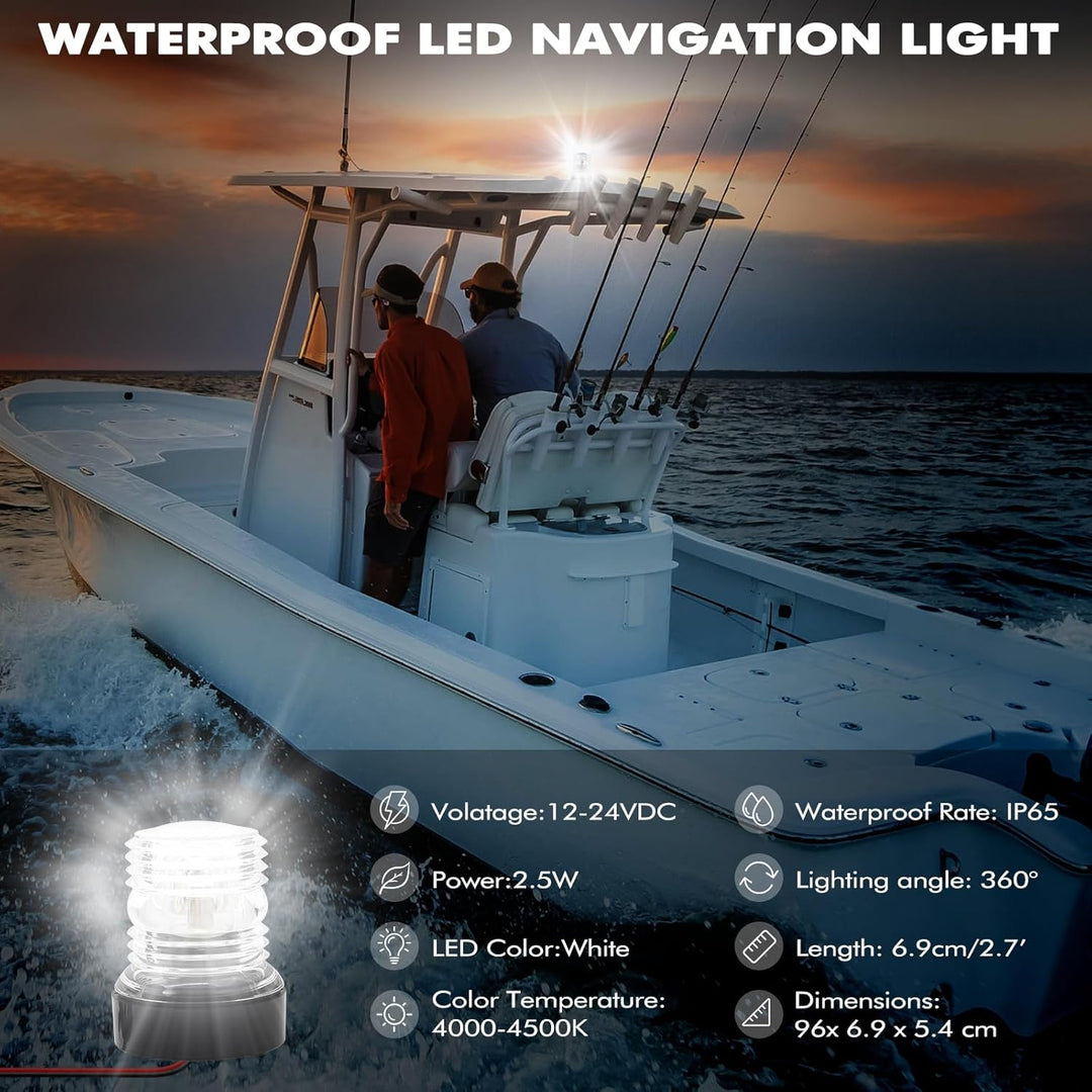 Geloo 12–24 V LED-Navigationslicht für Marineboote, Yachten, Garten, Ankerlichter, wasserdichtes Sig