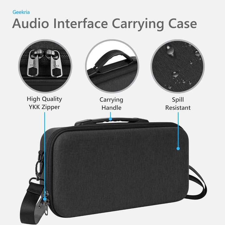 GEEKRIA Tragetasche für Audio-Interface, Hartschalen-Reisetasche, kompatibel mit Motu M2/M4, M-Audio