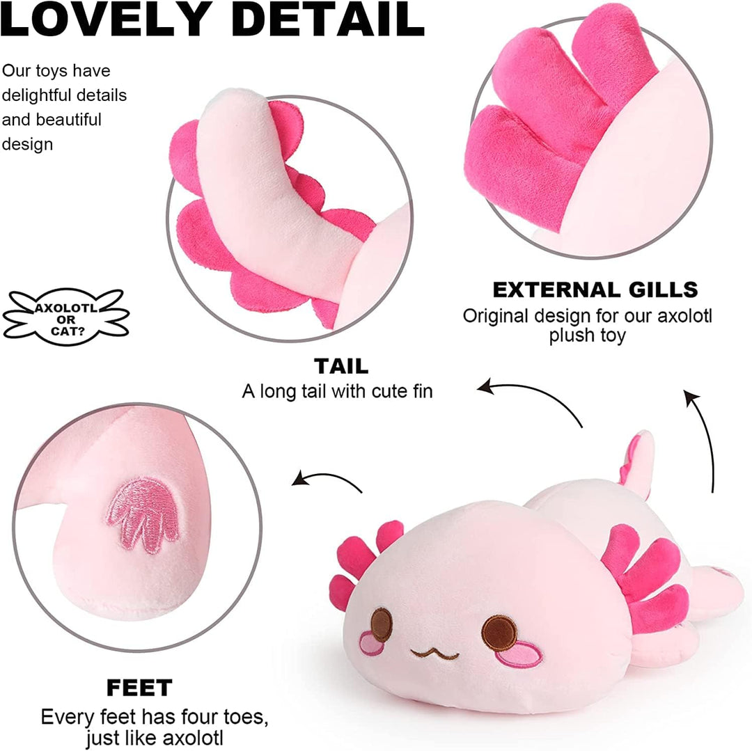shownicer Plüschtier Axolotl Kuscheltier Stofftier Kawaii Axolotl Plüsch Kissen Spielzeug Wurfkissen