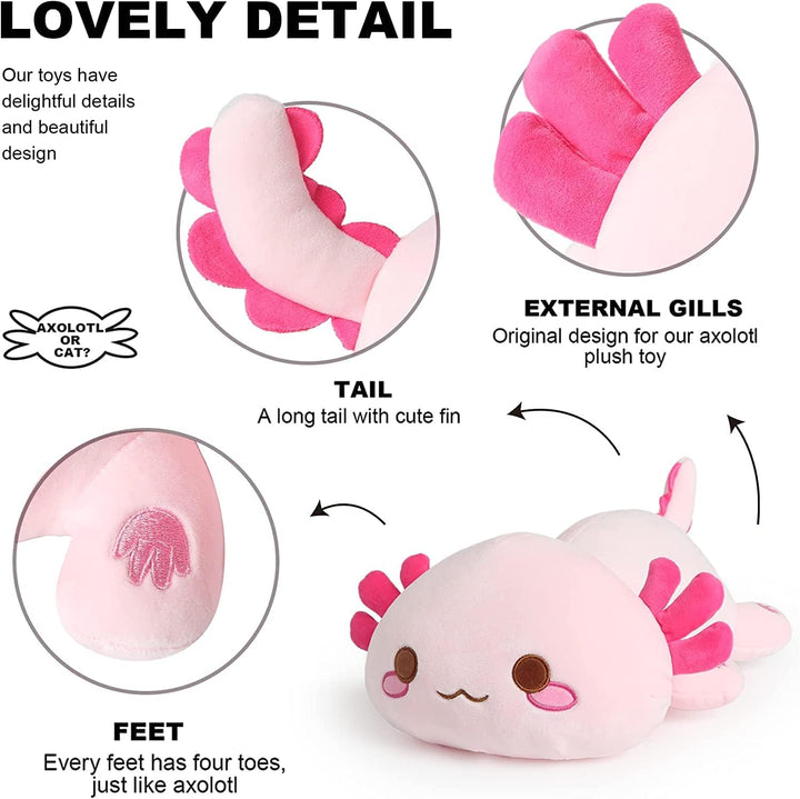 shownicer Plüschtier Axolotl Kuscheltier Stofftier Kawaii Axolotl Plüsch Kissen Spielzeug Wurfkissen