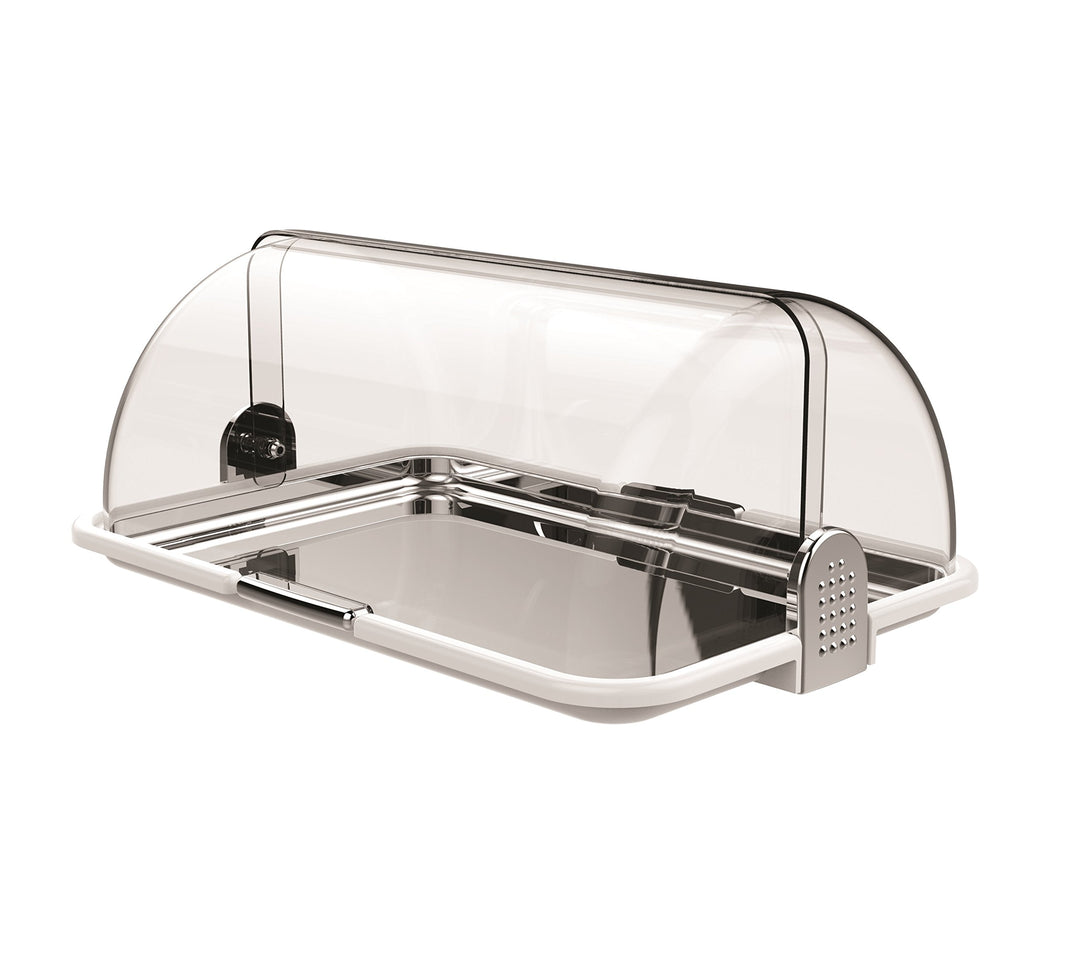 BIESSE CASA Classica Mehrzweck-Brotkasten, Kunststoff, Silberfarben/Weiss, 1 cm 46.5 x 31.5 x 19.5 c