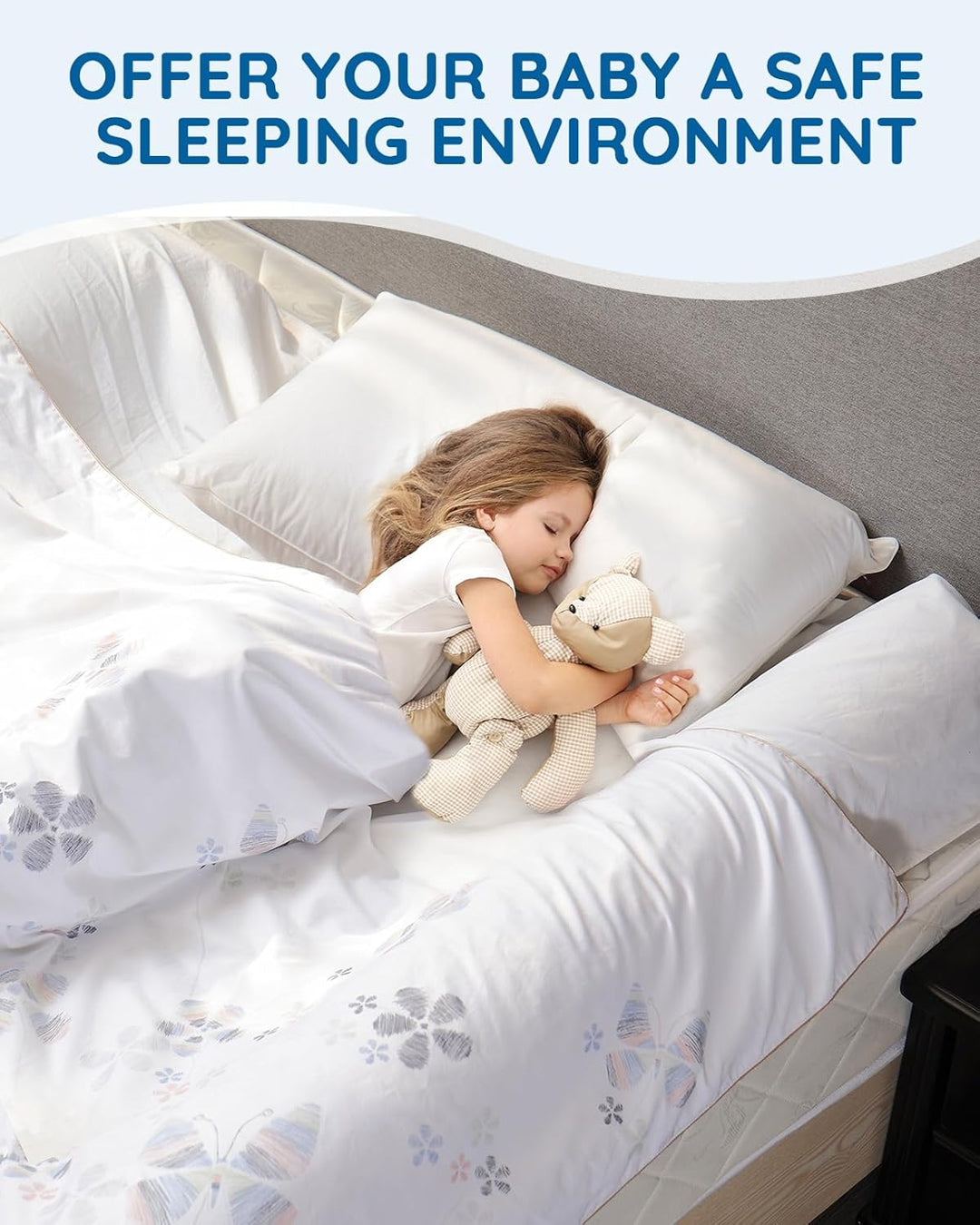 Lilian&Gema 2er Pack Rausfallschutz Bett, Aufblasbares Bettgitter Rausfallschutz, Bettkantenschutz f