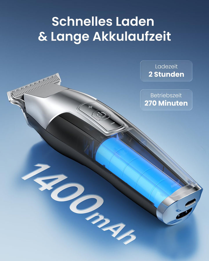 RENPHO Haarschneidemaschine, Barttrimmer Herren mit Scharfe Klingen, LED Anzeige Trimmer Herren, Lei
