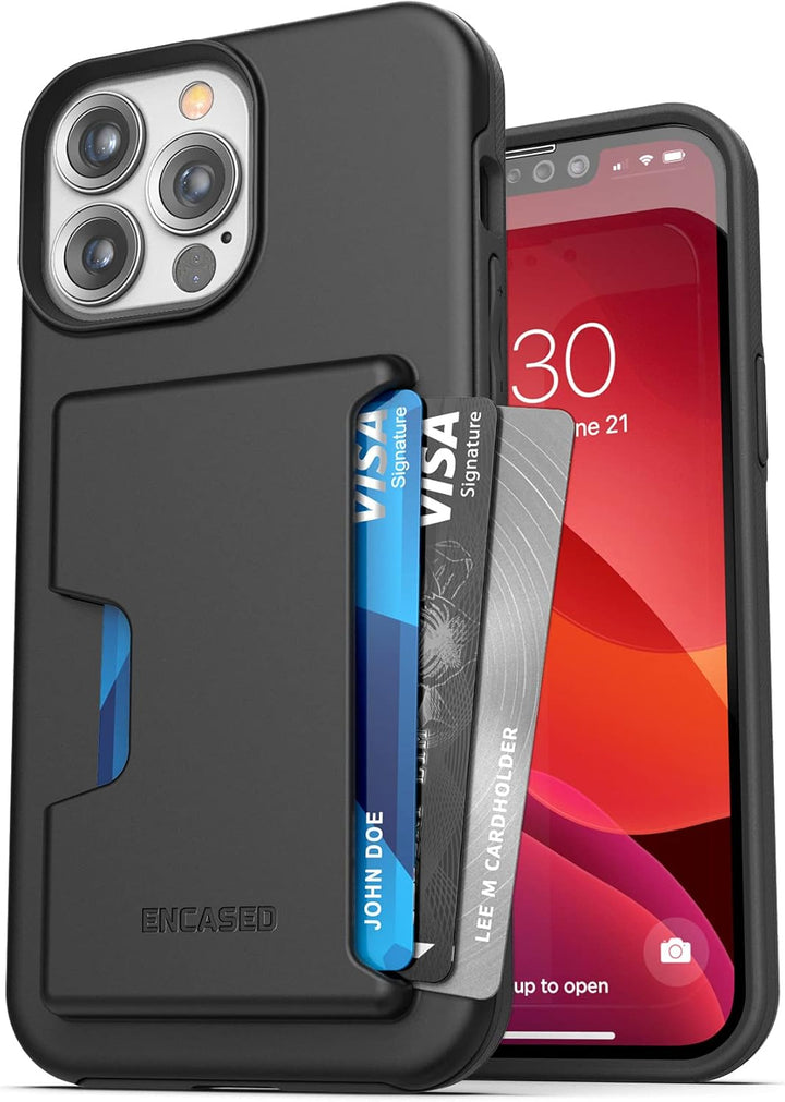 Encased Wallet Hülle für iPhone 13 Pro Max mit Kartenfach – Schutzhülle Handyhülle Stossfest Case (S