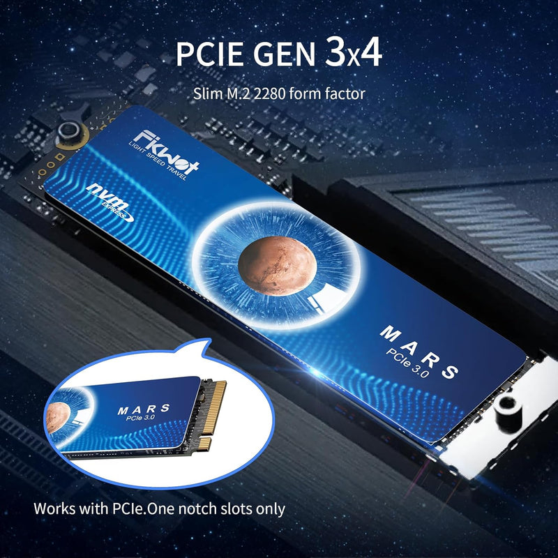 Fikwot FX550 NVMe SSD 512GB M.2 SSD PCIe 3.0×4, Lesen bis zu 3.200 MB/s, M2 2280 internes Soild-Stat