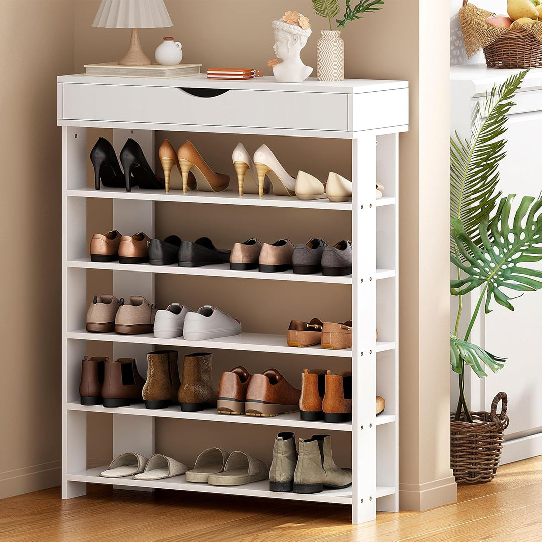sogesfurniture Holz Schuhregal 5 Ebenen Schuhschrank Schuhablage Standregal Schuhständer für 20 Paar