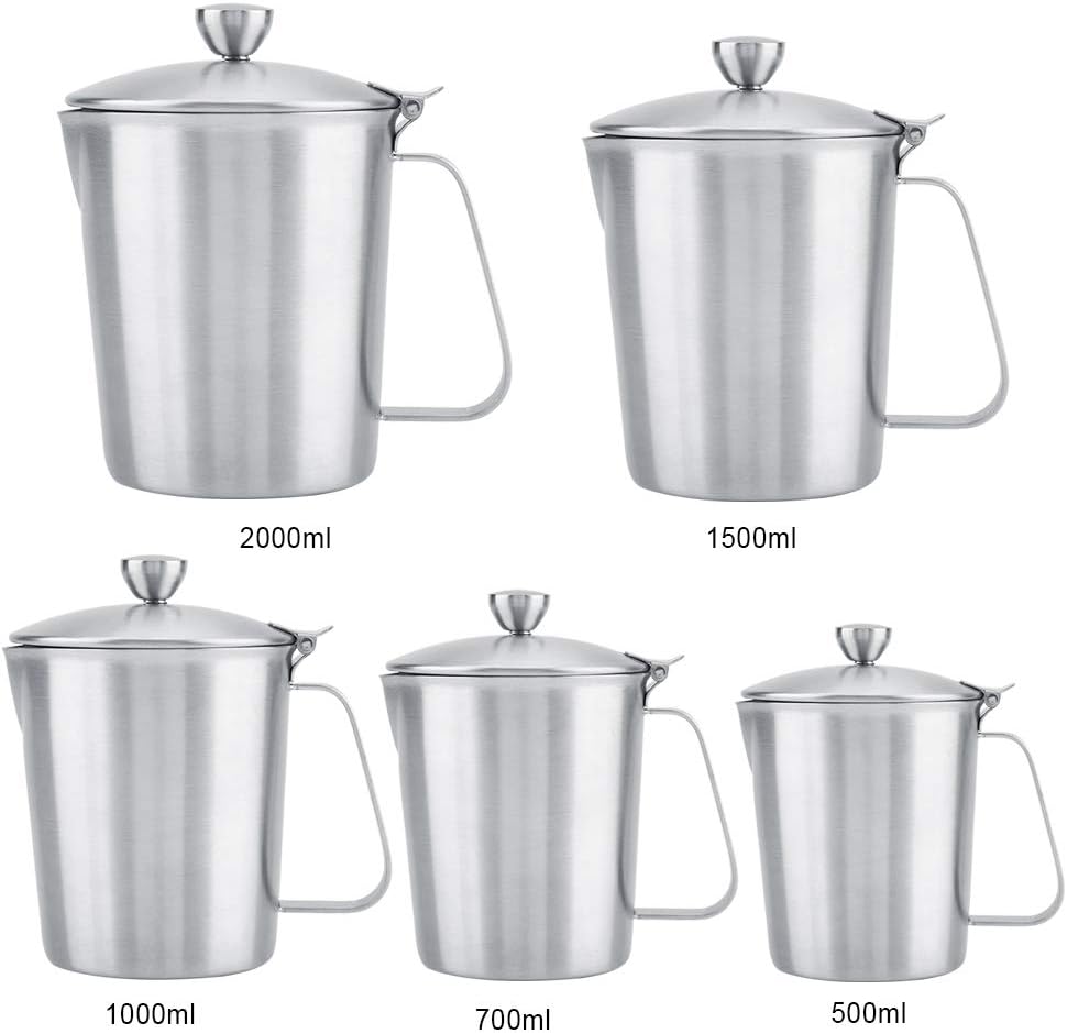 Praktische verspiegelte Edelstahl Milchkannen Kaffeetassen mit extra breitem Griff Bequemer Espresso