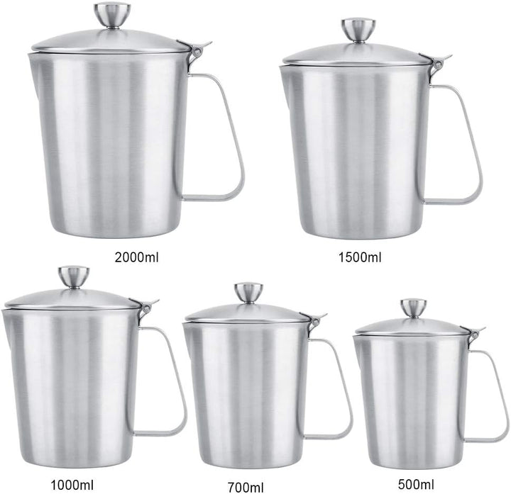 Praktische verspiegelte Edelstahl Milchkannen Kaffeetassen mit extra breitem Griff Bequemer Espresso