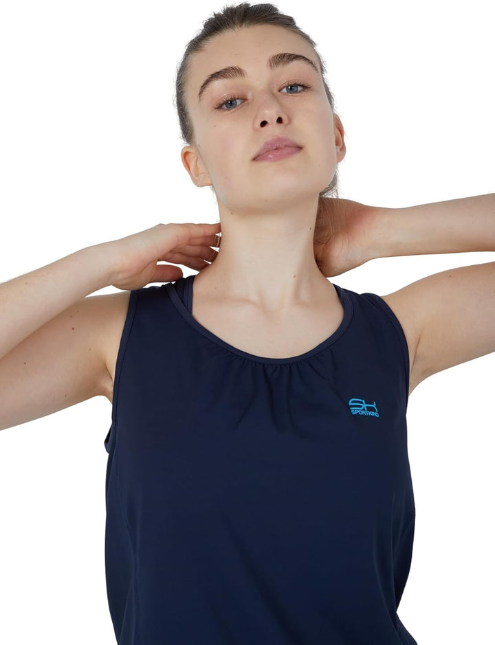 Sportkind Mädchen & Damen Tennis, Fitness, Sport Tanktop Loose Fit, atmungsaktiv, UV-Schutz UPF 50+