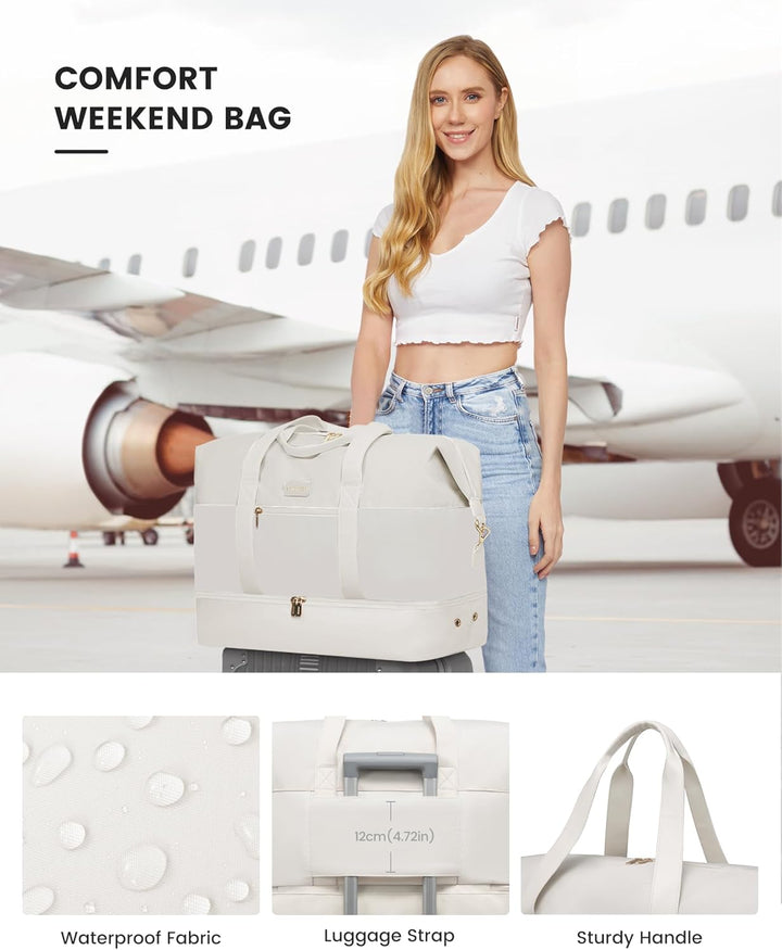LOVEVOOK Weekender Reisetasche Damen, Sporttasche Handgepäck Tasche 45x36x20, Gross Kliniktasche Eeb