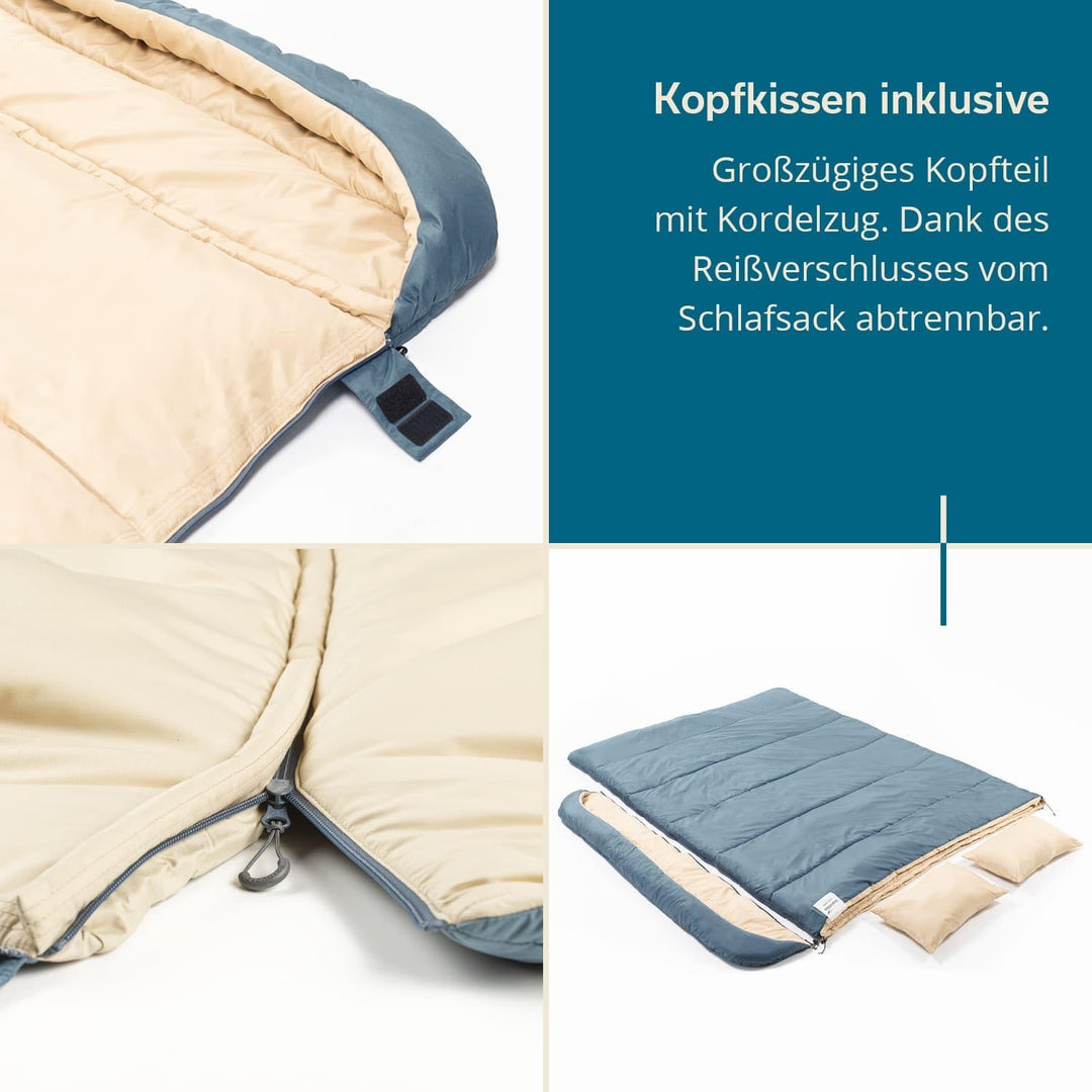 Skandika Schlafsack Oppdal| Deckenschlafsack für Erwachsene, 3 Jahreszeiten, Kompakt, leicht, rechte