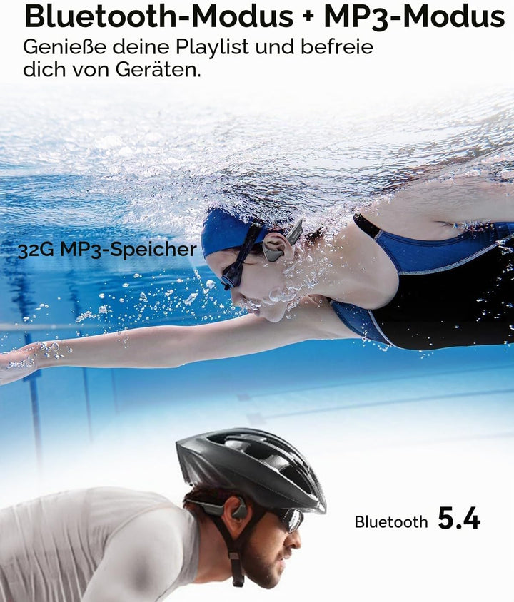 NANK Runner Diver2 Pro Schwimmkopfhörer, IP69 wasserdichte Knochenleitungskopfhörer, Open-Ear-Sport-