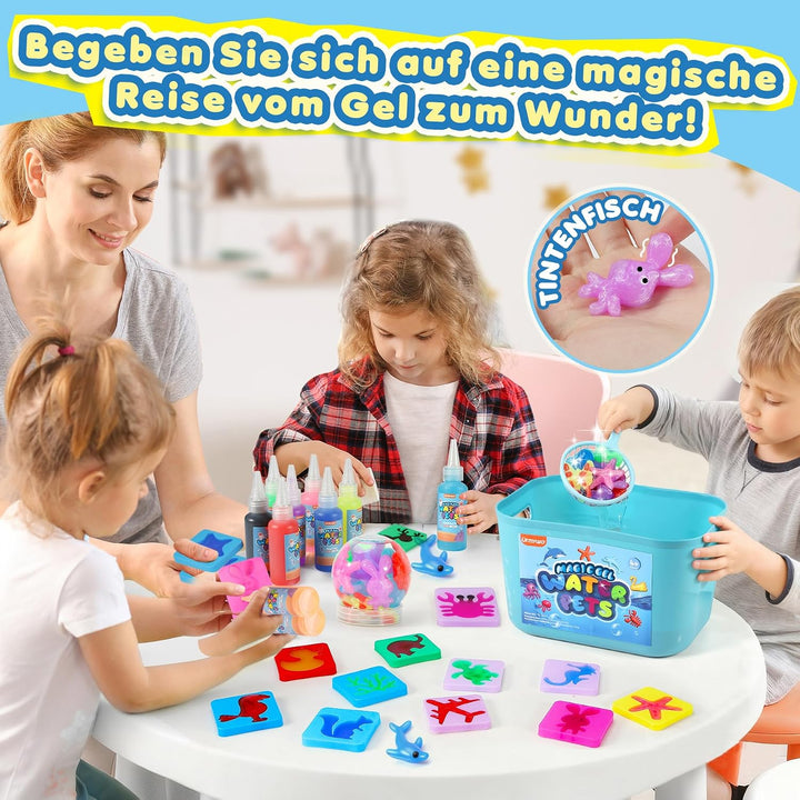 URMYWO Magic Water Gel Toy Kit, DIY 3D Magisches Wassergel-Spielzeug, Aqua Gelz Set mit 20 Farben &