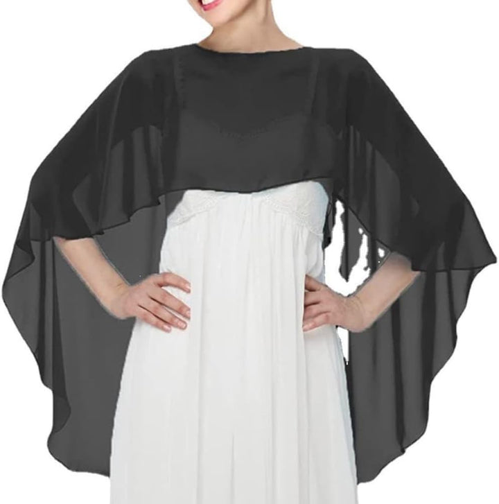 Damen Chiffon Schal Stola,Leichter Tücher,Eleganten Cape Umhang,Einfarbiger Capelets für Frauen,Somm