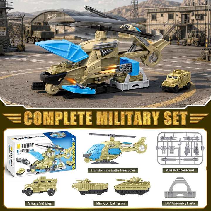 Militär Flugzeug Spielzeug für Kinder, Transport Flugzeug Spielzeug mit Militärfahrzeugen und Rakete