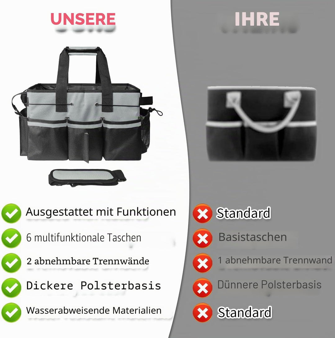 Boczif Reinigungs-Caddy-Tasche, tragbar, mit Griff, Schultergurten und Abnehmbarer Trennwand, Werkze