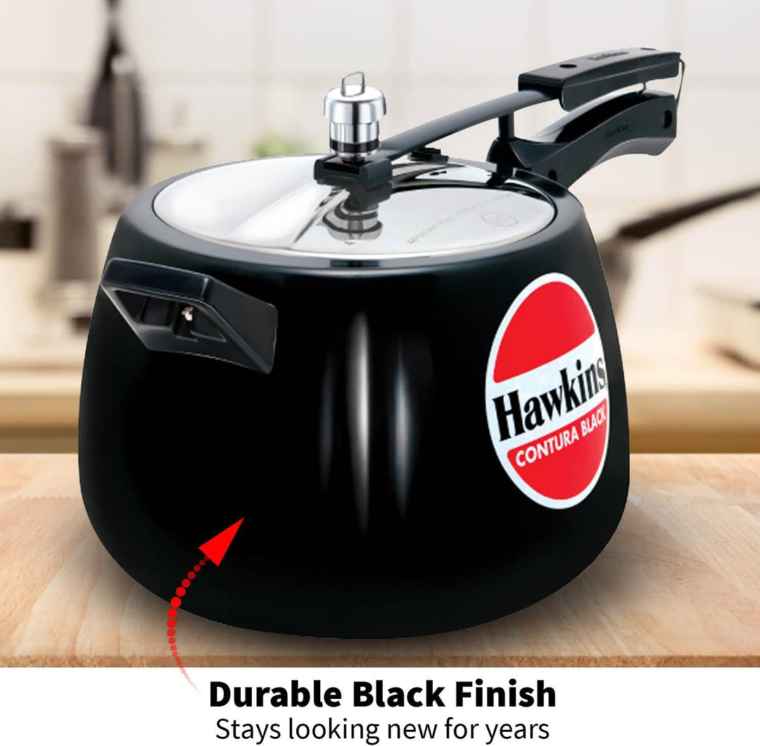 HAWKINS CB65 Schnellkochtopf, Harteloxiertes Aluminium, 6.5 liters, Contura Schwarz 6.5-Liter, 6.5-L