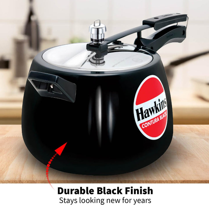 HAWKINS CB65 Schnellkochtopf, Harteloxiertes Aluminium, 6.5 liters, Contura Schwarz 6.5-Liter, 6.5-L
