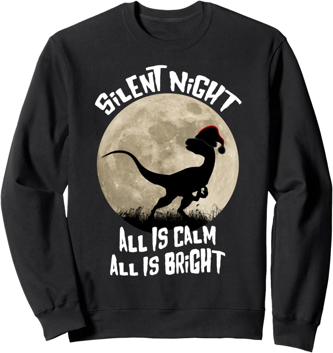 Velociraptor Santa Hat Dinosaur Ugly Christmas Sweater Sweatshirt