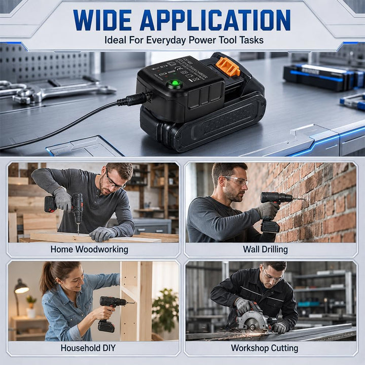 Ladegerät 18V/20V kompatibel mit Black &amp; Decker, NAVESO Lithium Akkuladegerät für Black und Decker L