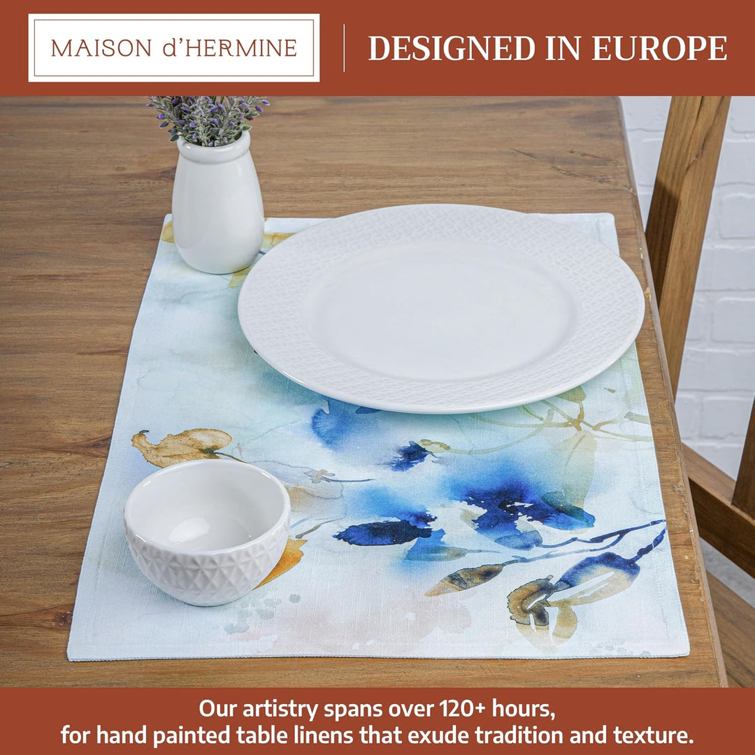 Maison d'Hermine Tischsets aus 100% Baumwolle, 4er-Set, 33 cm x 48 cm, dekorative, waschbare Tischse
