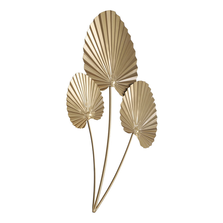 EGLO LIVING Wanddeko Chikuma, Elegantes 3D Wandbild im Blatt-Design, Wandobjekt aus Metall in Messin