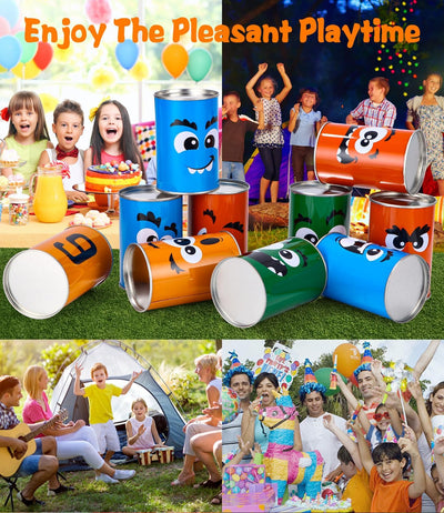 Dosenwerfen Kinder, 10 Dosen und 3 Bean Bags Wurfspiel, Kinder Gartenspiele, Outdoorspiele Kinder, K